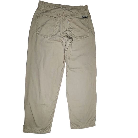 Vintage Levi's L2 Khaki Pants Men's 34x32 Baggy Loose 90s Y2K Skater 100% Cotton - Picture 4 of 13